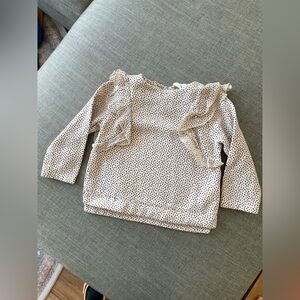Zara Kids Polka Dot Ruffle Sweatshirt